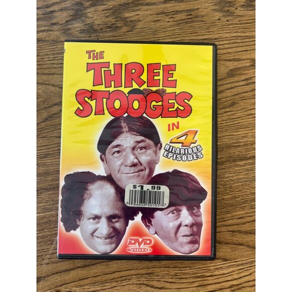 The Three Stooges 4 Episodes DVD Classic Comedy Moe Larry Curly Shemp Pre-Owned - Picture 1 of 4